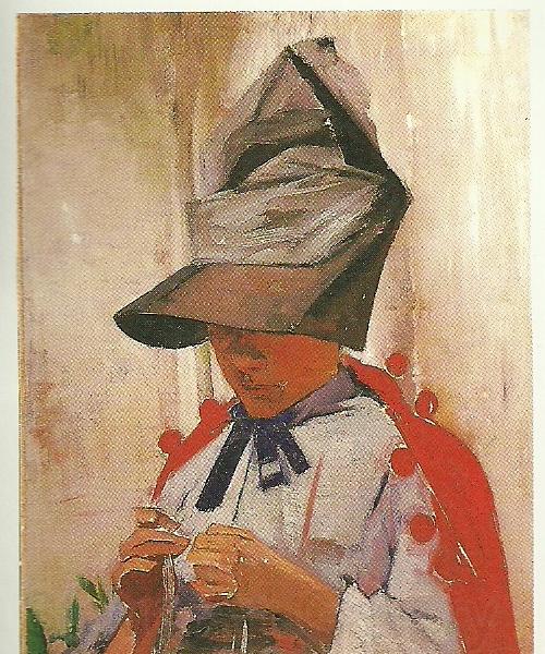 Carl Larsson karin i stor hatt France oil painting art